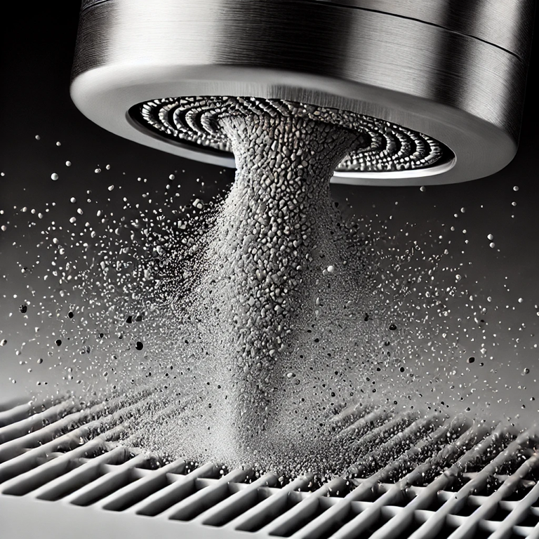 Shot peened satin surface SLS part